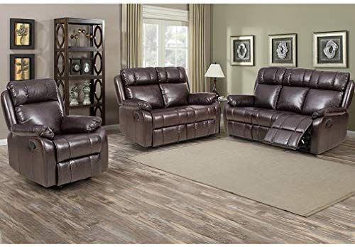 Pu Leather Living Room Sets – Dlivingrooms Inside Navigator Manual Reclining Sofas (View 12 of 15)