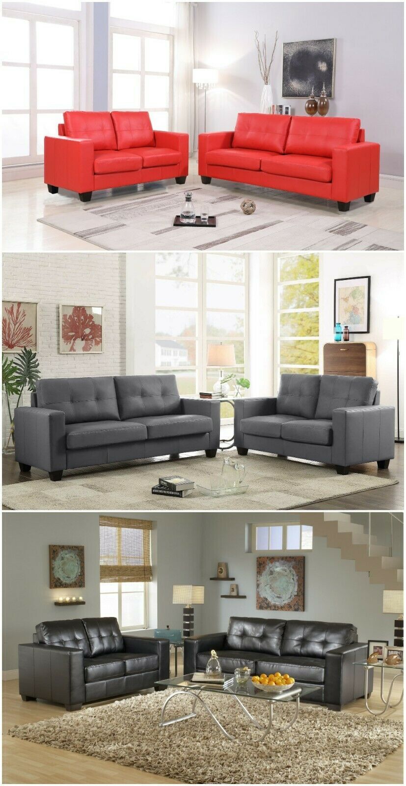 Pu Leather Living Room Sets – Dlivingrooms Regarding Navigator Manual Reclining Sofas (View 13 of 15)