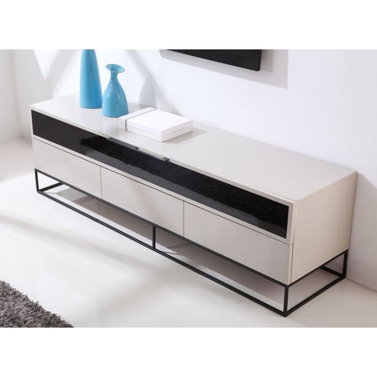 Publicist Tv Stand In High Gloss Creamb Modern | Tv Intended For Cream High Gloss Tv Cabinet (View 2 of 15)