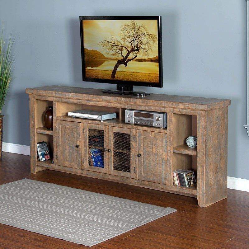 Puebla 84 Inch Tv Console Sunny Designs | Furniture Cart For 84 Inch Tv Stand (View 2 of 15)