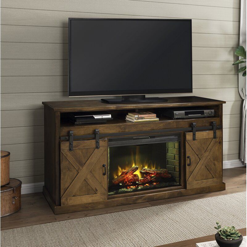 Pullman Tv Stand For Tvs Up To 65" With Electric Fireplace Within Electric Fireplace Tv Stands With Shelf (View 7 of 15)