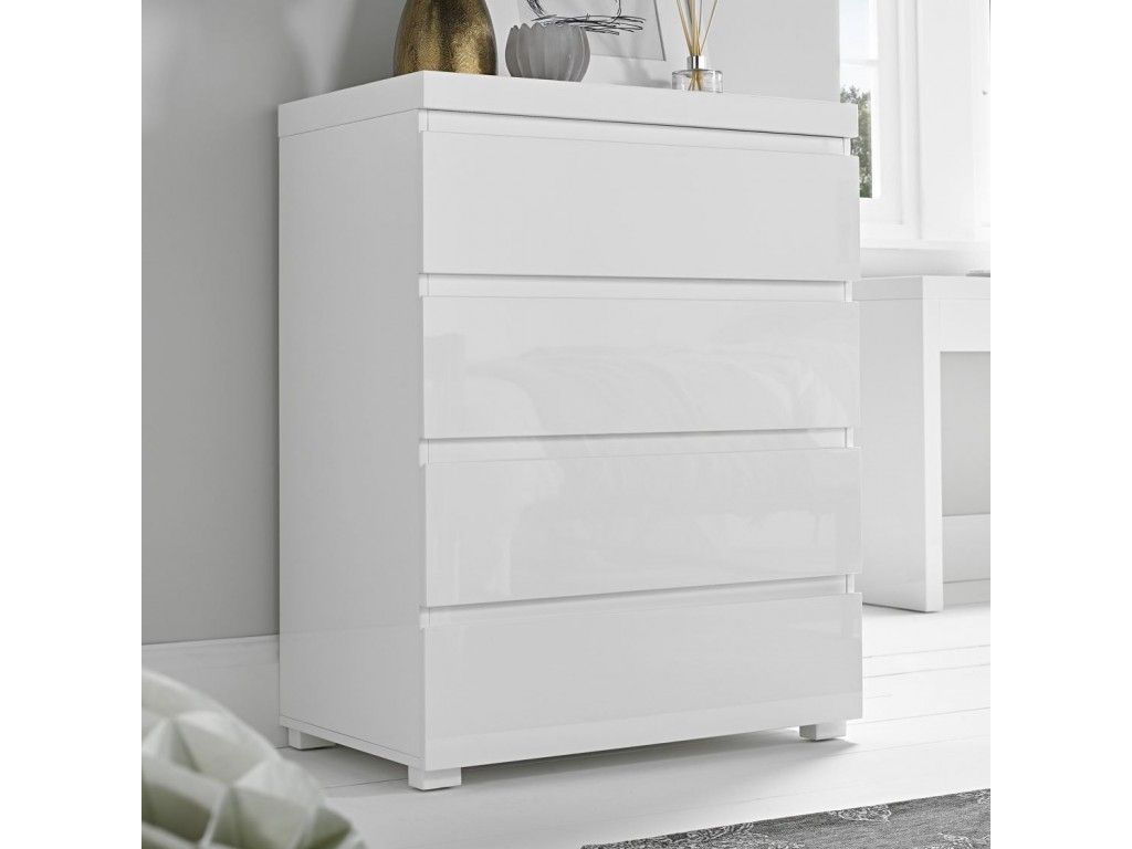 Puro 4 Drawer Chest White Intended For Puro White Tv Stands (View 7 of 15)