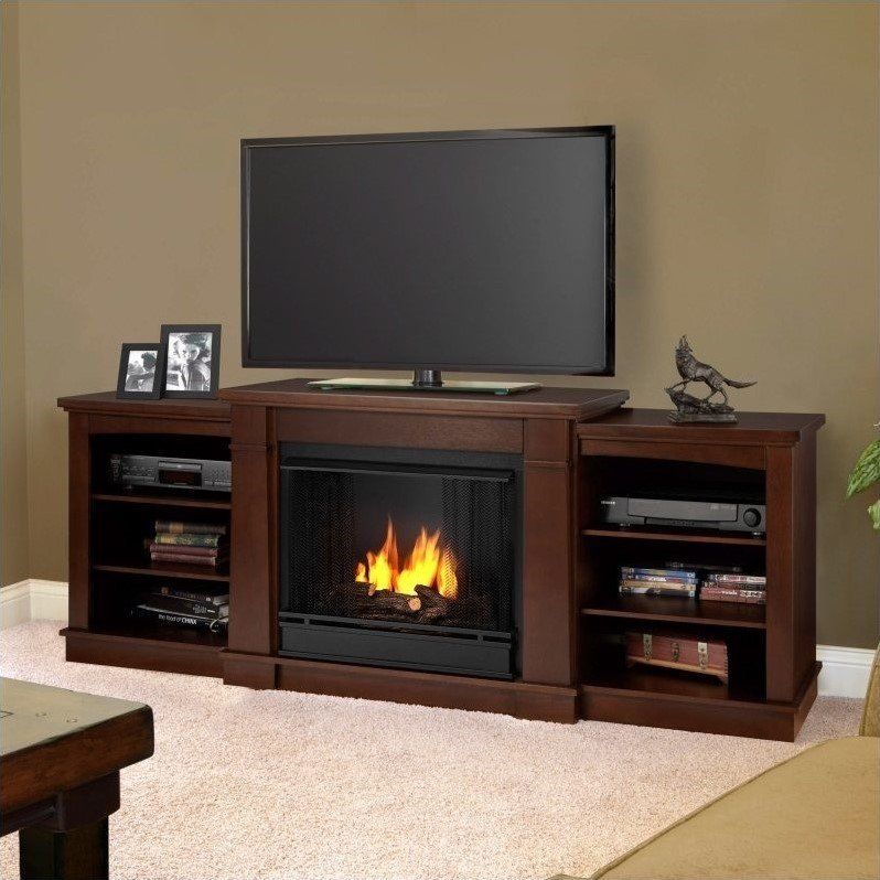 Real Flame Hawthorne Gel Fireplace Tv Stand In Dark Pertaining To Electric Fireplace Tv Stands With Shelf (View 11 of 15)