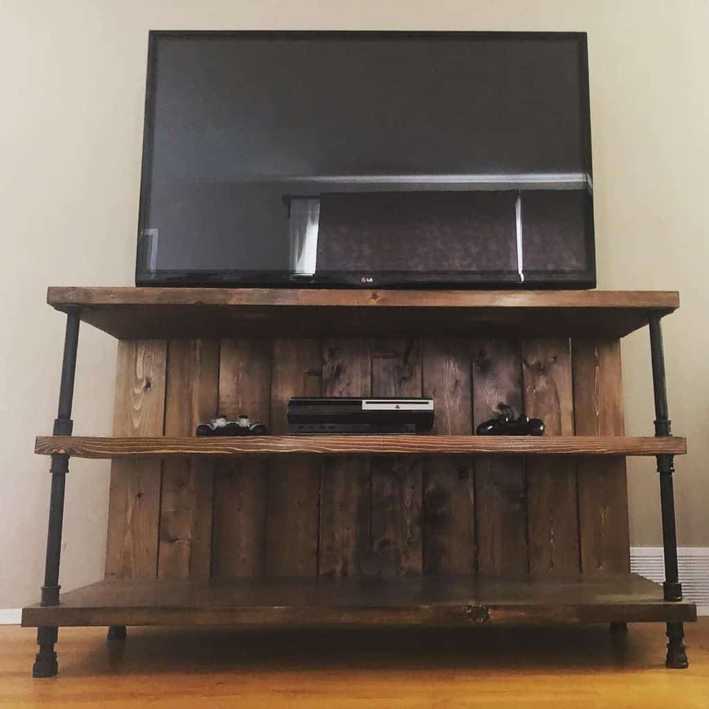 Reclaimed Rustic Tv Stand With Steel (by (View 9 of 15)