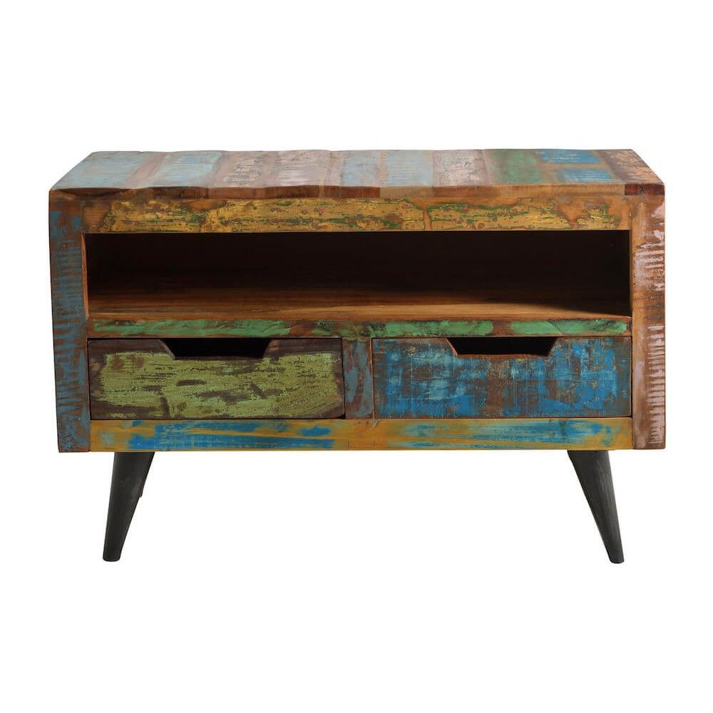 Reclaimed Wood Tv Stand | Retro Eco Friendly Wooden Media Intended For Harveys Wooden Tv Stands (View 15 of 15)