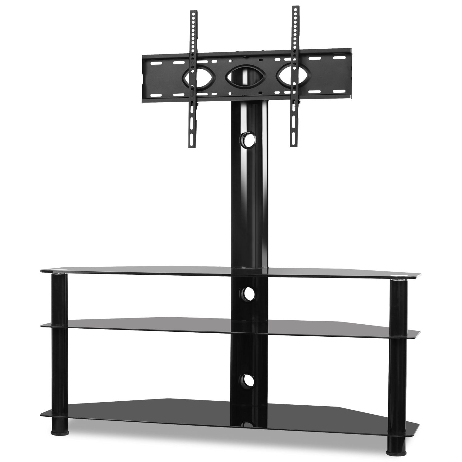 Rfiver Floor Corner Tv Stand With Swivel Mount Bracket For Pertaining To Corner Tv Stands For 60 Inch Flat Screens (Photo 15 of 15)