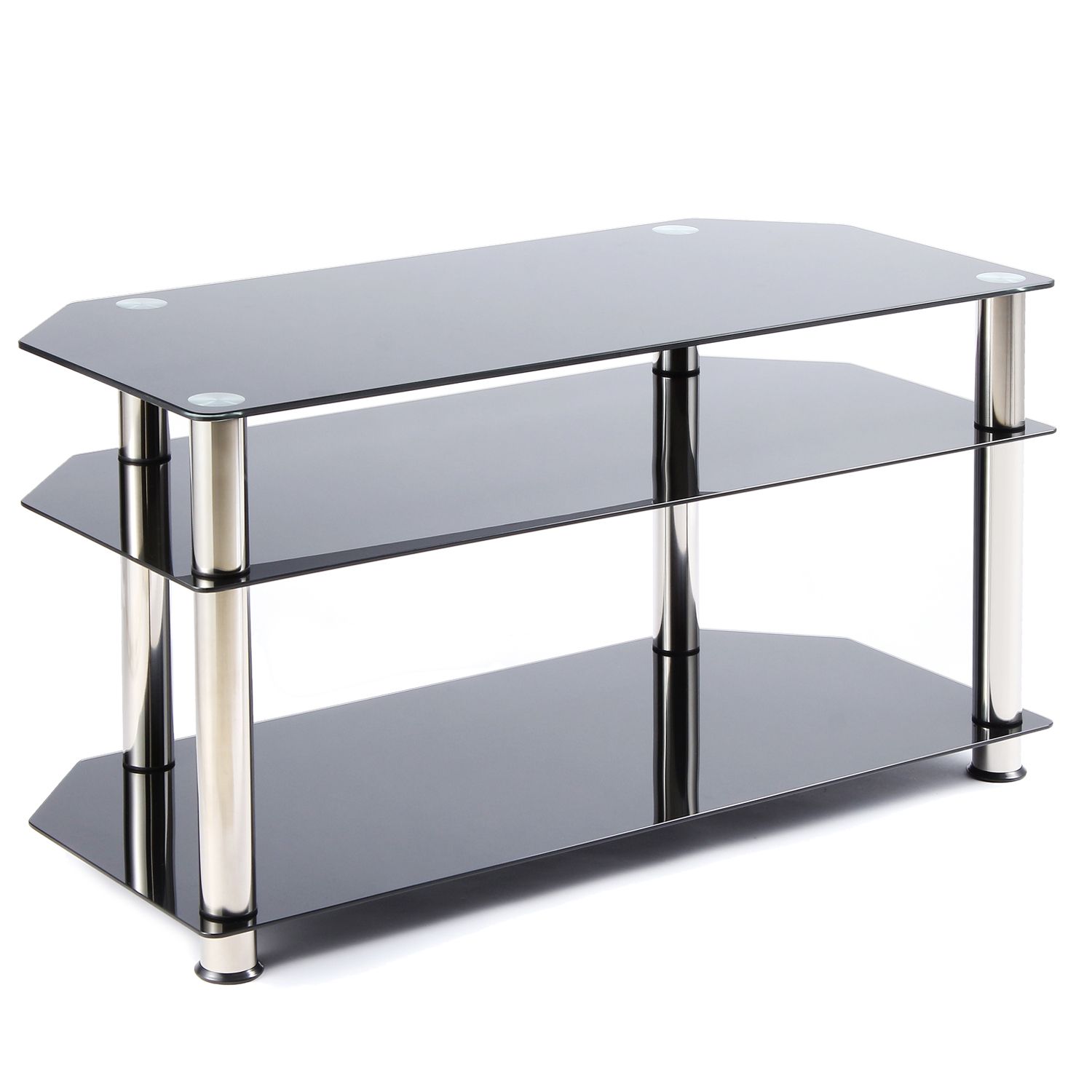 Rfiver Glass Corner Tv Stand For 26 27 28 30 32 37 40 42 Pertaining To Corner Tv Stands For 50 Inch Tv (View 11 of 15)