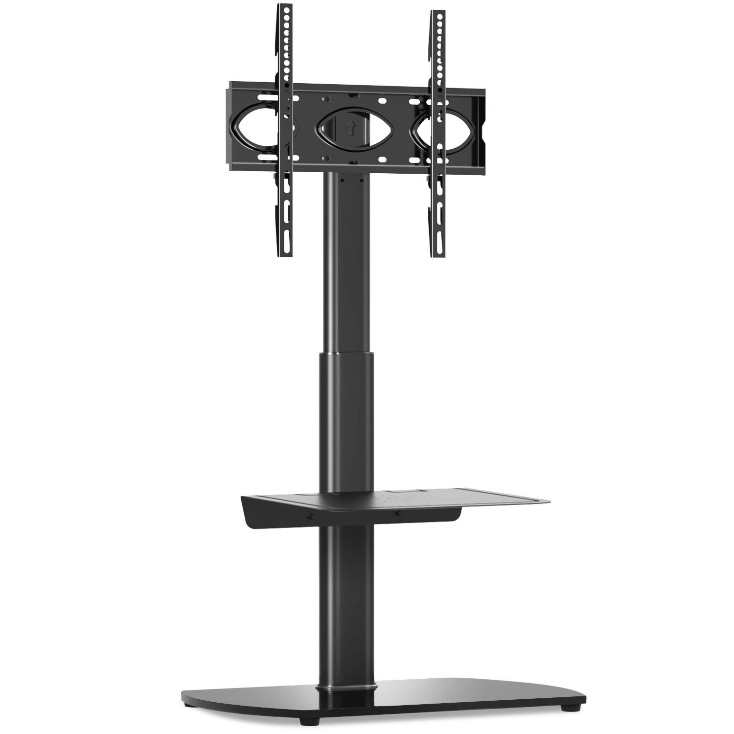 Rfiver Modern Swivel Black Floor Tv Stand For Tvs Up To 55 Throughout Swivel Tv Stands With Mount (View 9 of 15)