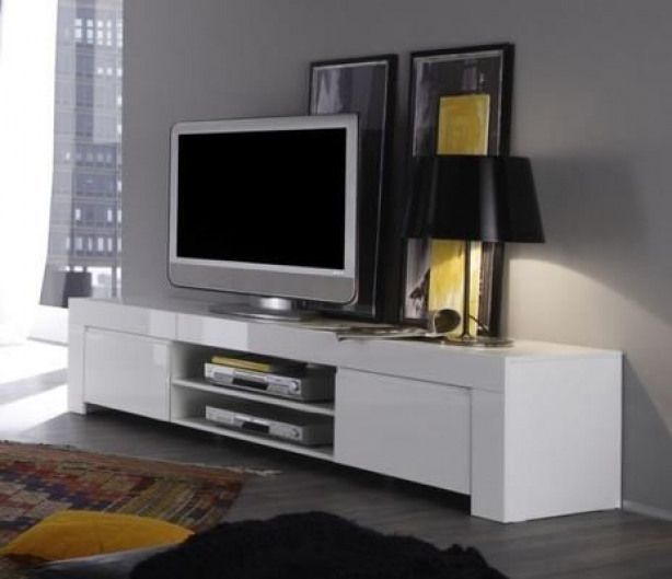 Rimini Collection Large Tv Stand In White High Gloss For White High Gloss Tv Unit (View 2 of 15)