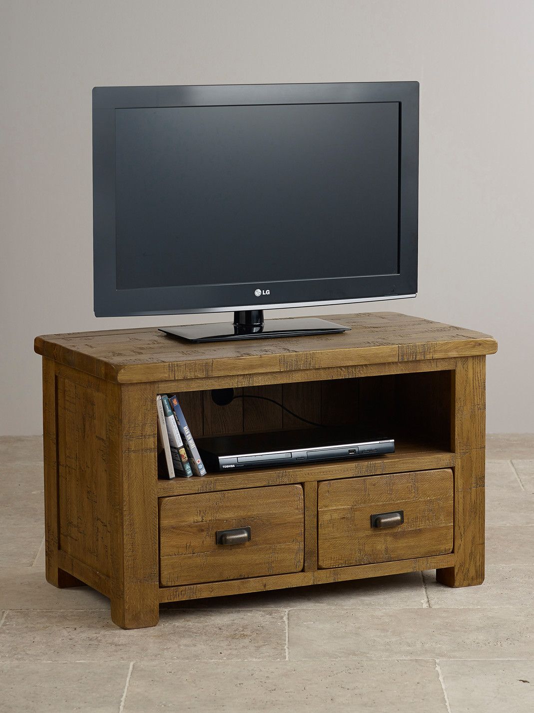 Ripley Rough Sawn Solid Oak Tv Cabinet | Living Room Furniture Throughout Santana Oak Tv Furniture (View 15 of 15)