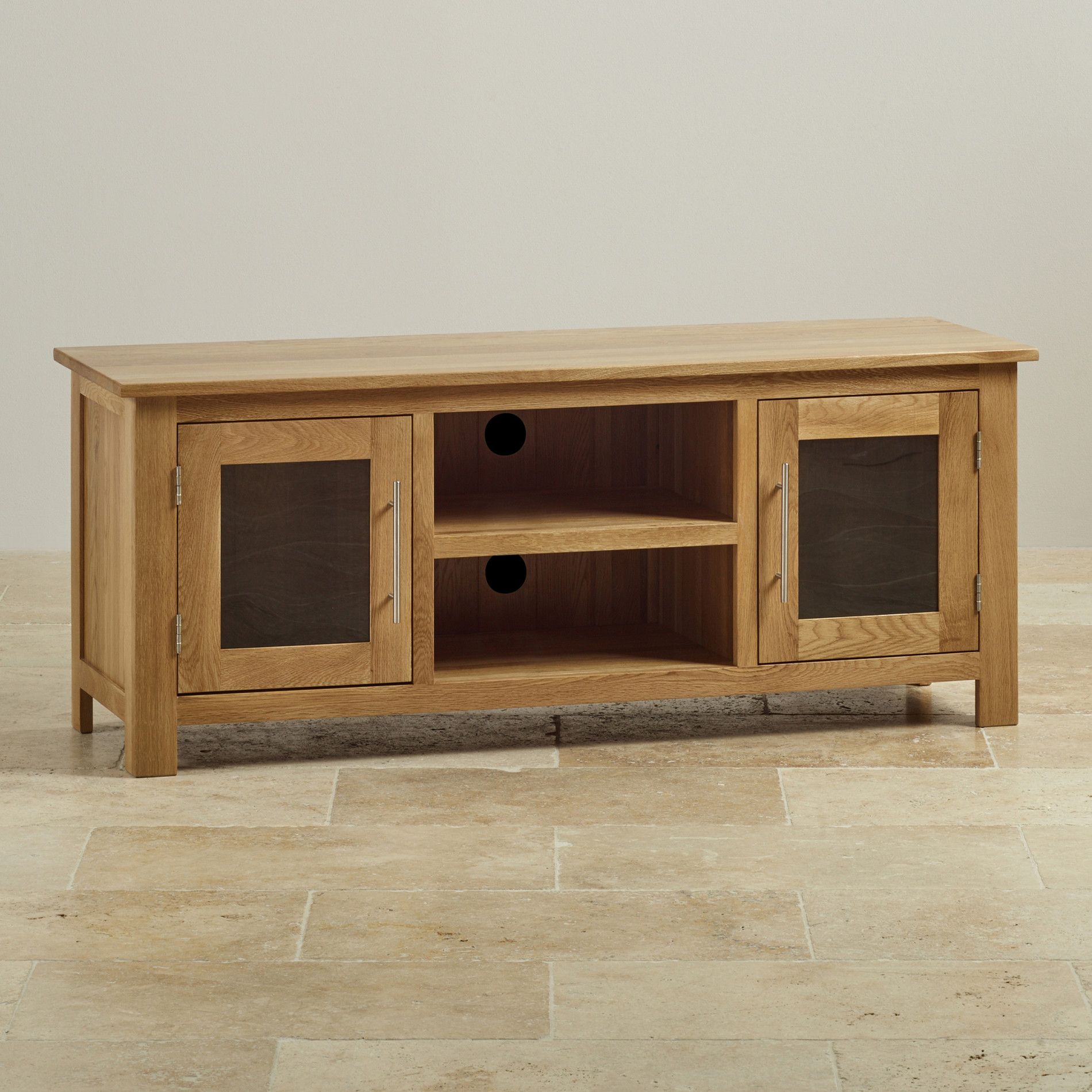 Rivermead Tv Cabinet In Solid Oak | Oak Furniture Land For Santana Oak Tv Furniture (View 11 of 15)