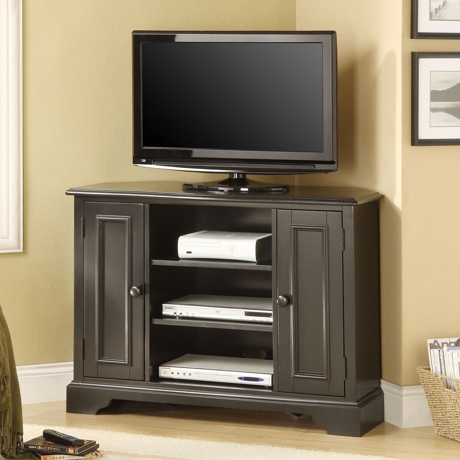 Riverside Splash Of Color 44 In. Corner Tv Stand Tall Regarding White Tall Tv Stands (Photo 5 of 15)