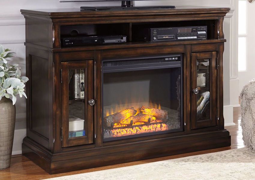 Roddinton 50 Inch Tv Stand With Fireplace – Brown Throughout Tv Stands For 50 Inch Tvs (View 9 of 15)