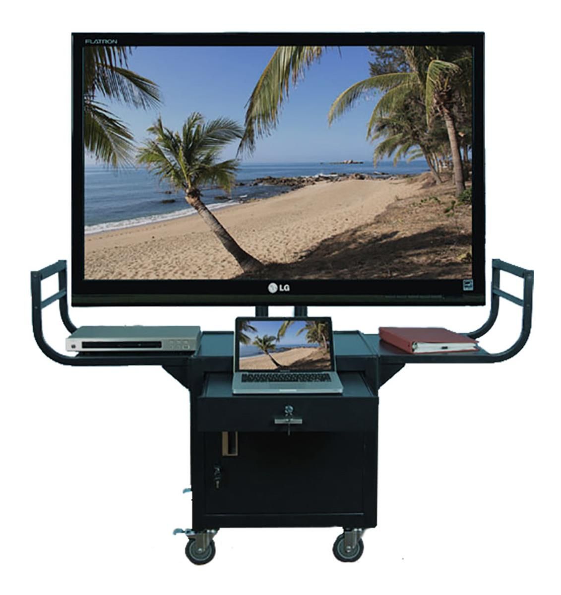 Rolling Tv Stand | Television Cart Inside Modern Black Tv Stands On Wheels (View 15 of 15)
