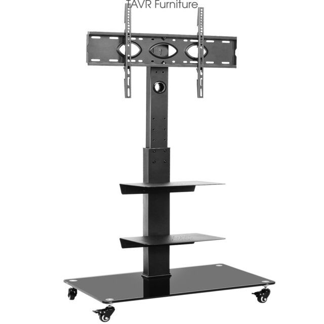 Rolling Tv Stand With Swivel Mount For 32" 65" Lcd Led With Easyfashion Adjustable Rolling Tv Stands For Flat Panel Tvs (Photo 1 of 15)