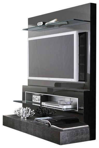 Rossetto Diamond Flat Screen Tv Stand, Black Lacquer Regarding Contemporary Tv Cabinets For Flat Screens (View 12 of 15)
