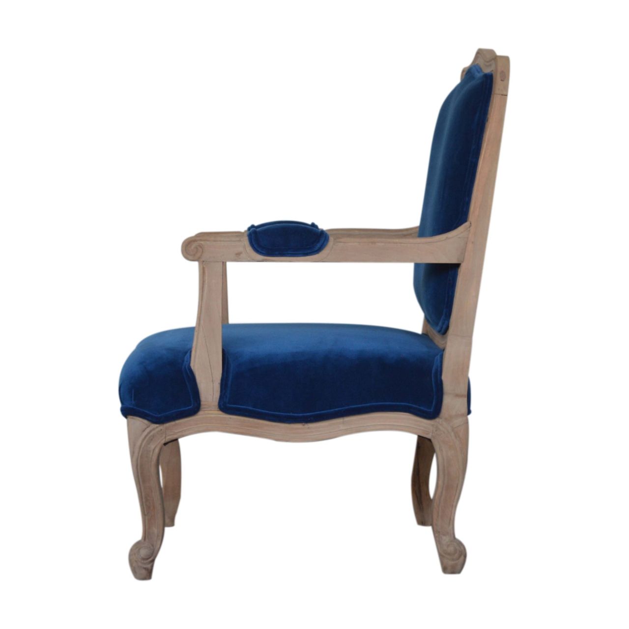 Royal Blue Velvet French Style Chair – Artisan Furniture In Artisan Blue Sofas (View 7 of 15)