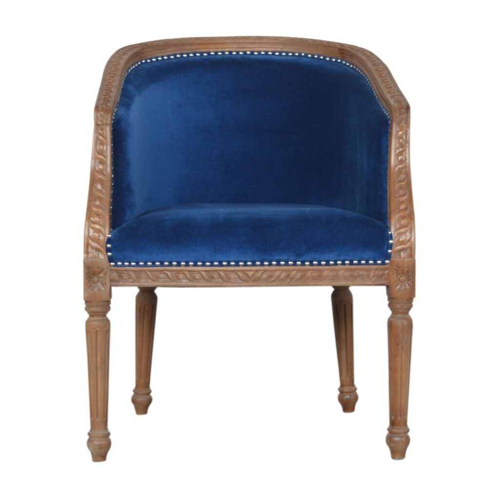 Royal Blue Velvet Occasional Chair – Artisan Furniture For Artisan Blue Sofas (View 15 of 15)