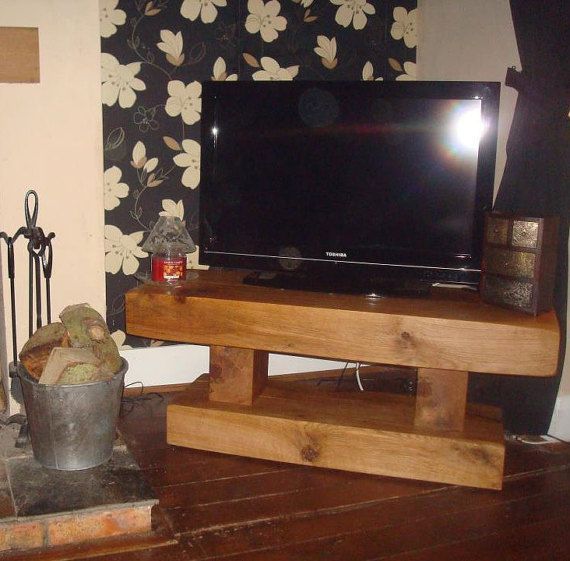 Rustic Chunky Oak Tv Stand | Oak Tv Stand, Tv Stand, Oak Within Chunky Tv Cabinets (View 6 of 15)