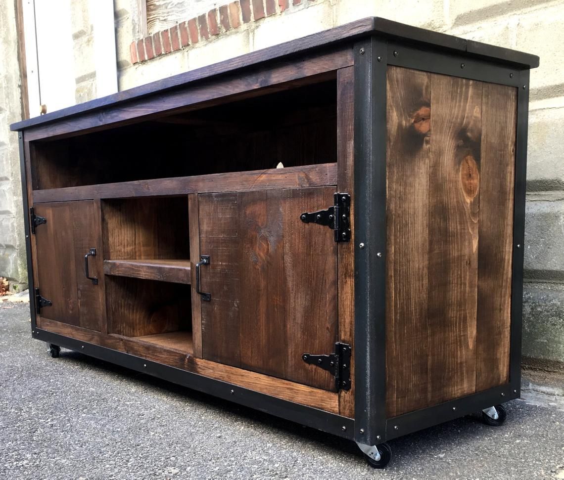 Rustic Industrial Barn Board Entertainment Center Tv Stand Pertaining To Rustic Furniture Tv Stands (View 6 of 15)