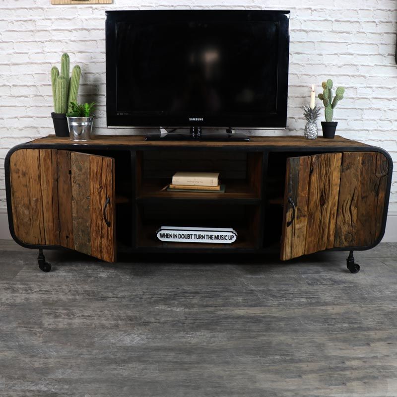 Rustic Industrial Style Tv Cabinet/media Unit – Windsor Browne For Rustic Tv Cabinets (Photo 10 of 15)