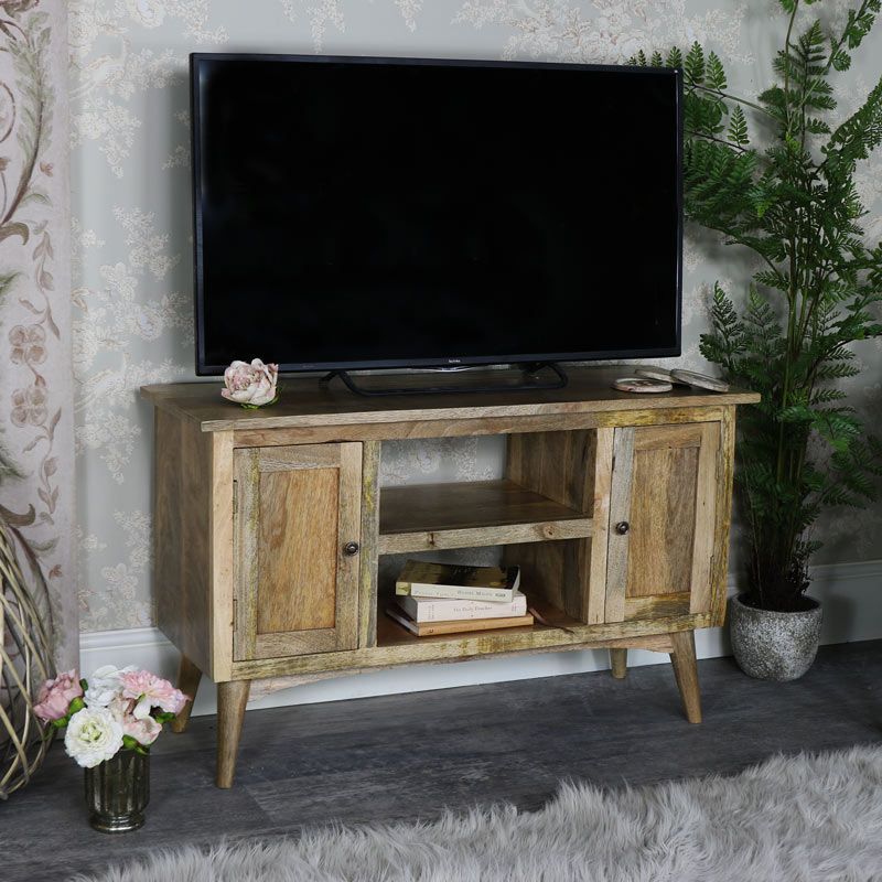 Rustic Natural Wood Tv Cabinet – Oslo Range – Melody Maison® Inside Rustic Tv Cabinets (View 7 of 15)