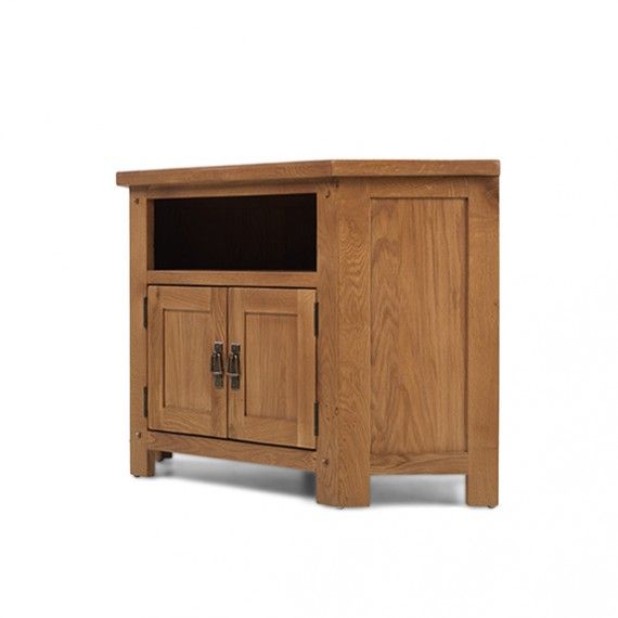 Rustic Oak Corner Tv Cabinet – Lifestyle Furniture Uk Inside Rustic Corner Tv Cabinets (View 3 of 15)