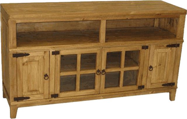 Rustic Pine Wood 60" Tv Stand – Rustic – Entertainment Pertaining To Pine Tv Stands (View 13 of 15)