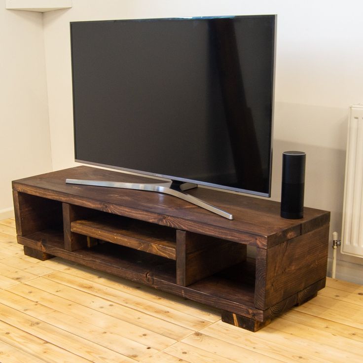 Rustic Solid Pine Tv Stand Handmade With Wooden Legs Tv003 Regarding Rustic Pine Tv Cabinets (View 6 of 15)