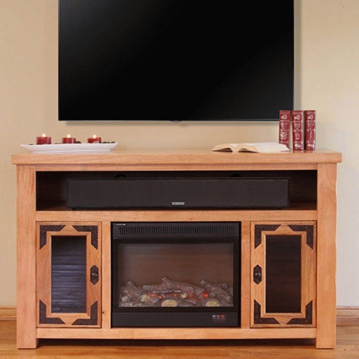 Rustic Tv Stand W/ Electric Fireplace, Tv Stand W/ Fireplace For Rustic Tv Stands (View 11 of 15)