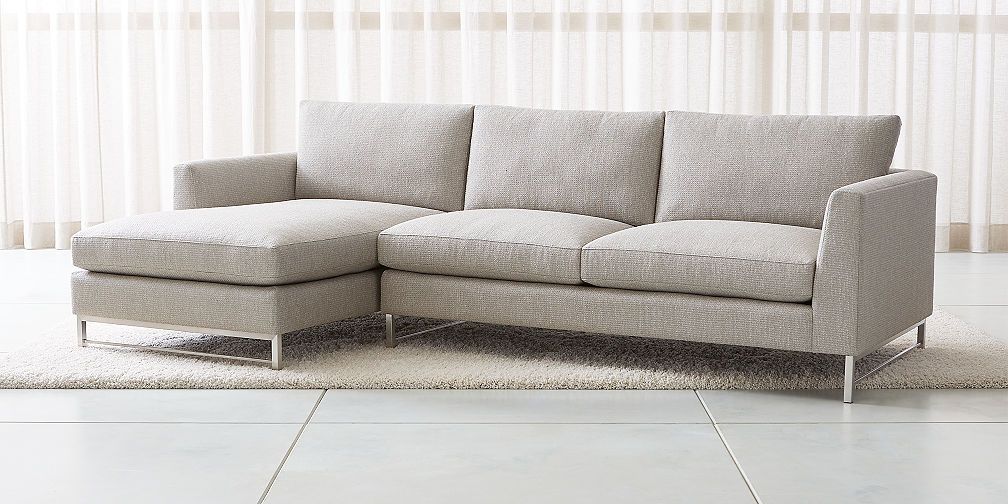 Sale: Sectional Sofas: Leather And Fabric | Crate And Barrel Throughout Setoril Modern Sectional Sofa Swith Chaise Woven Linen (View 5 of 15)