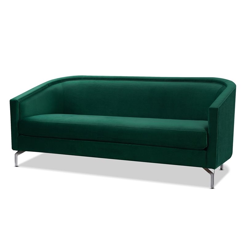 Sandy Wilson Home Annette Modern Sofa With Polished Metal Pertaining To Annette Navy Sofas (View 2 of 15)