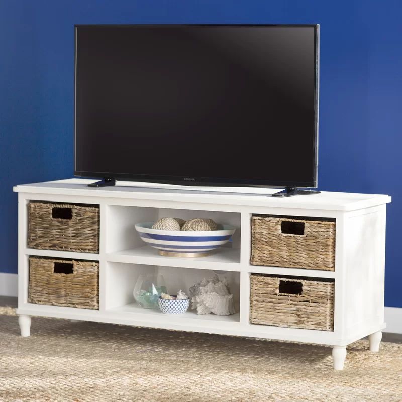 Santa Cruz Solid Wood Tv Stand For Tvs Up To 55" | Tv With Regard To Wood Tv Floor Stands (View 8 of 15)