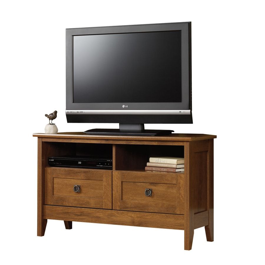 Sauder August Hill Oiled Oak Corner Tv Stand At Lowes Intended For Oak Tv Entertainment Stands (View 8 of 15)