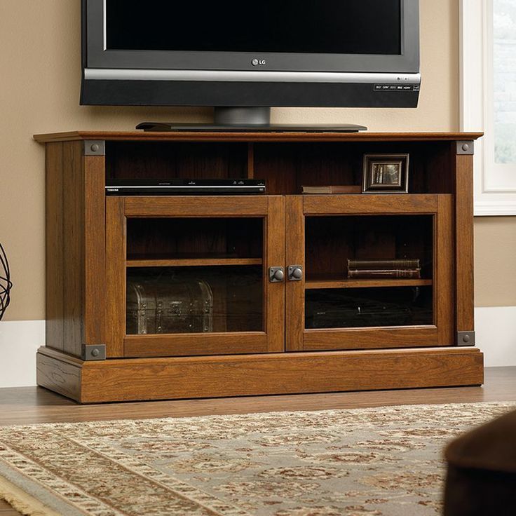 Sauder Carson Forge Tv Stand, Brown, Furniture In 2020 Within Carson Tv Stands In Black And Cherry (View 13 of 15)