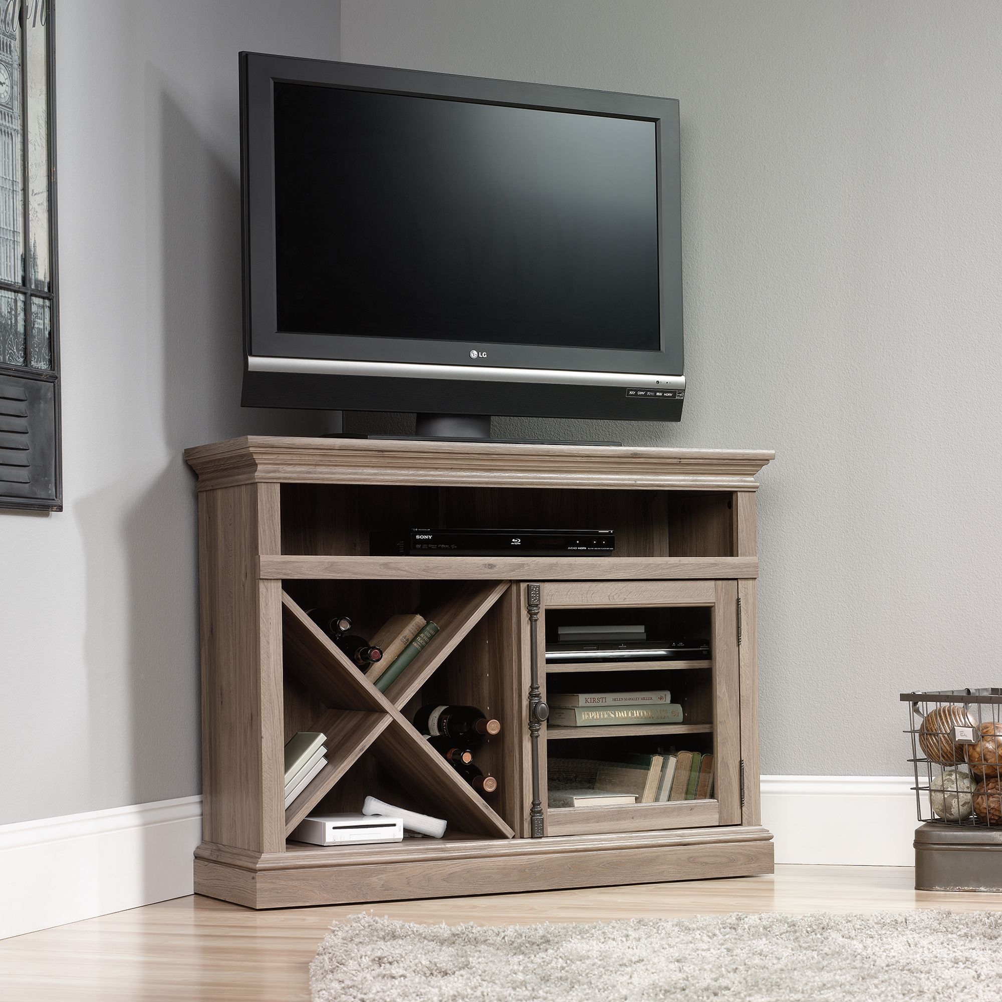 Sauder Corner Tv Stand (414729) – The Furniture Co (View 6 of 15)