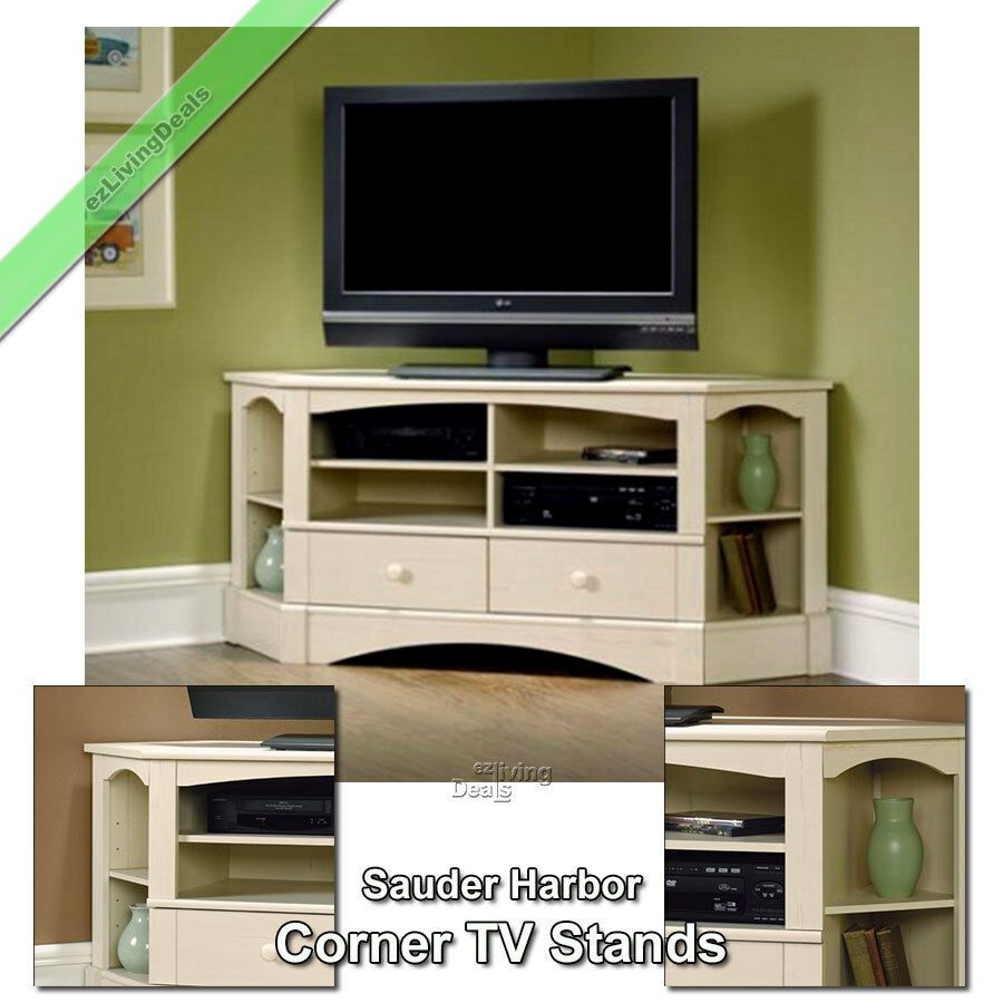Sauder Corner Tv Stand 60" Console Table Stands For Flat With Corner Tv Stands For 60 Inch Flat Screens (Photo 2 of 15)