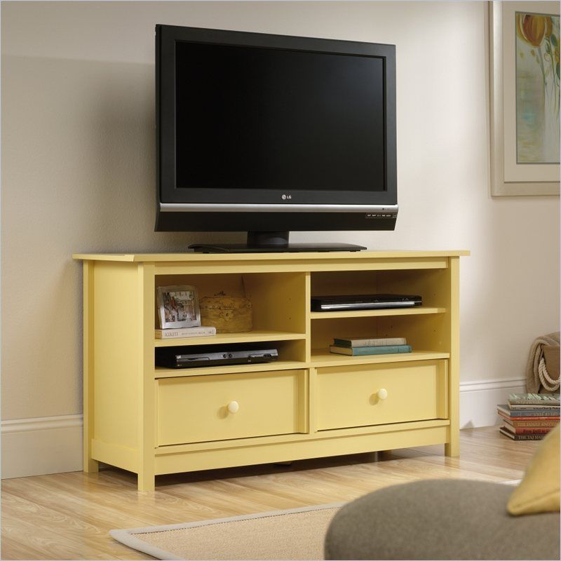 Sauder Original Cottage Tv Stand In Melon Yellow – 414244 Regarding Yellow Tv Stands (View 5 of 15)