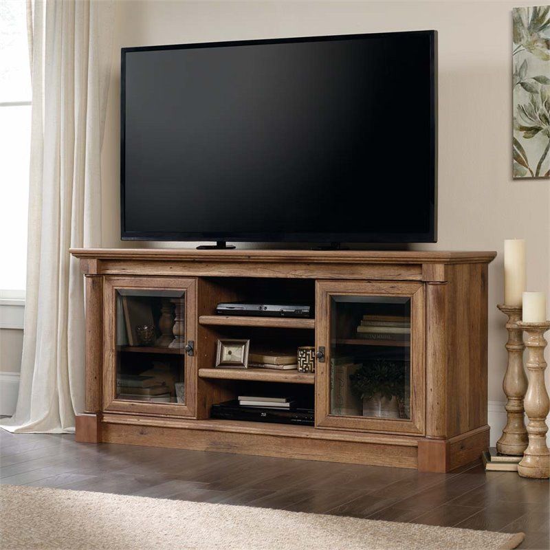 Sauder Palladia Contemporary Wood 60" Tv Stand In Vintage In Vintage Tv Stands For Sale (Photo 4 of 15)
