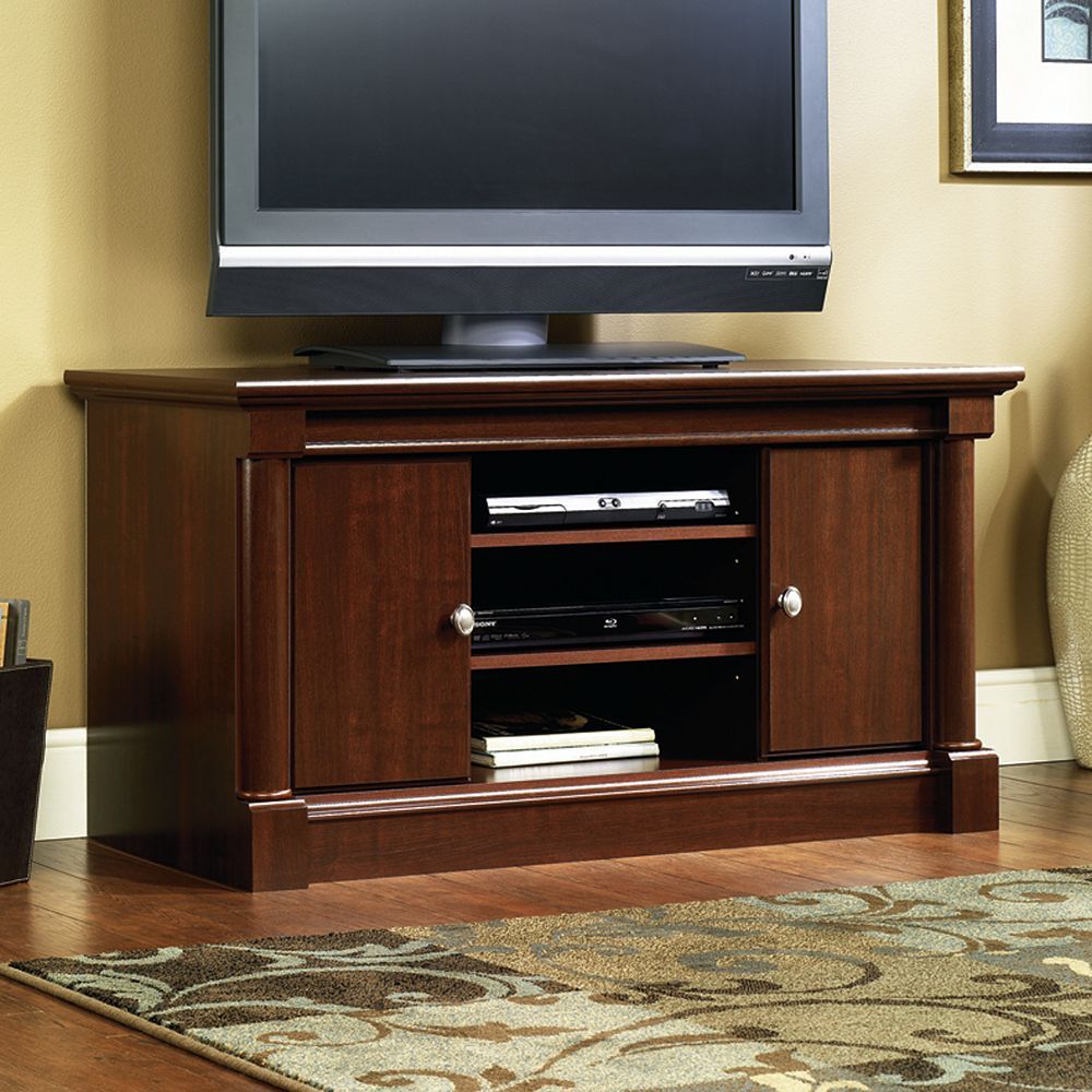 Sauder Palladia Tv Stand | Home Entertainment Furniture Intended For Winsome Wood Zena Corner Tv & Media Stands In Espresso Finish (View 10 of 15)