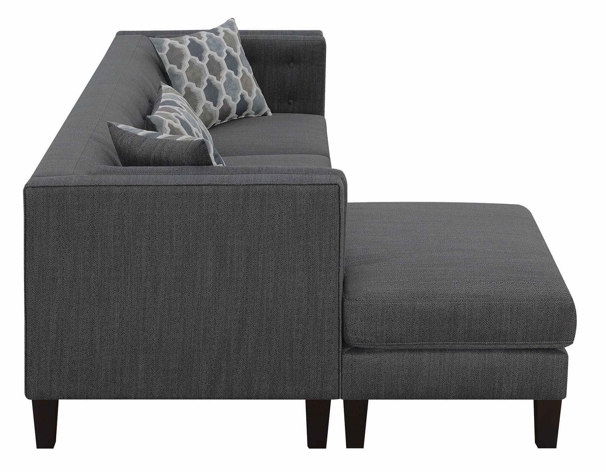 Sawyer Contemporary Dusty Blue Sectional | Quality With Brayson Chaise Sectional Sofas Dusty Blue (View 8 of 15)