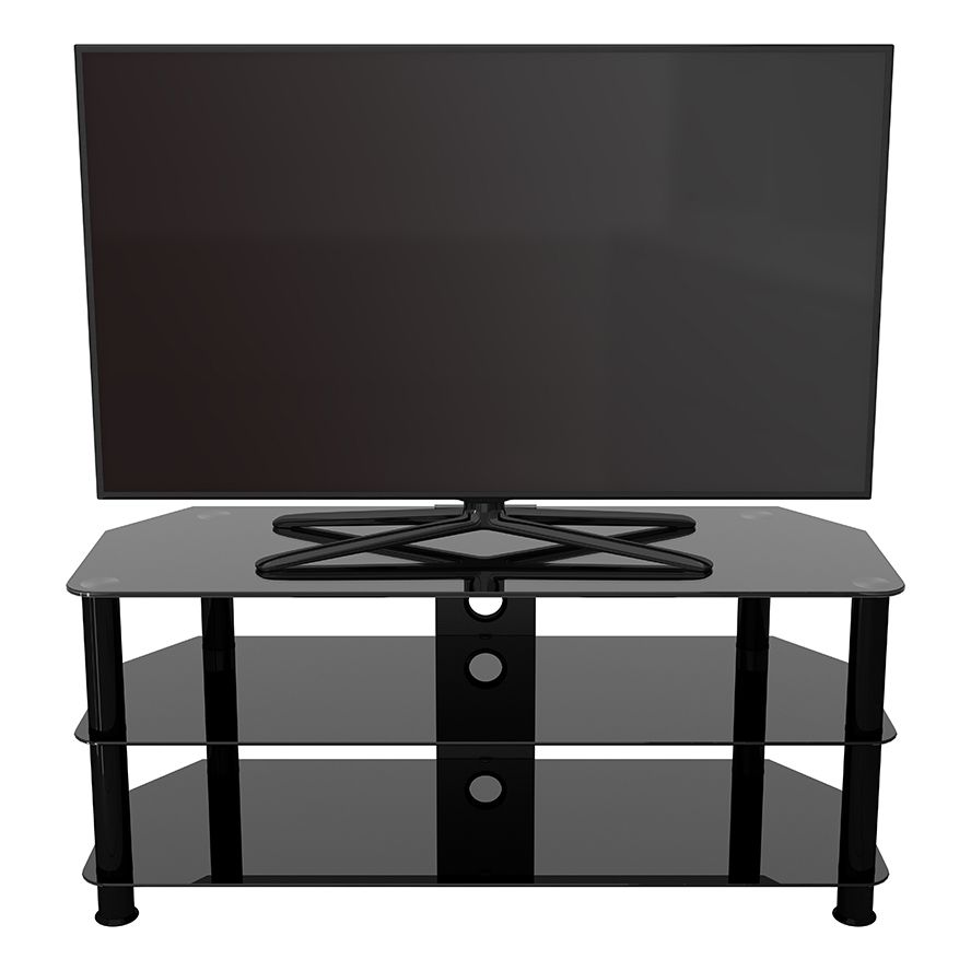 Sdc1140cmbb A: Classic – Corner Glass Tv Stand With Cable Intended For Avf Group Classic Corner Glass Tv Stands (View 2 of 15)