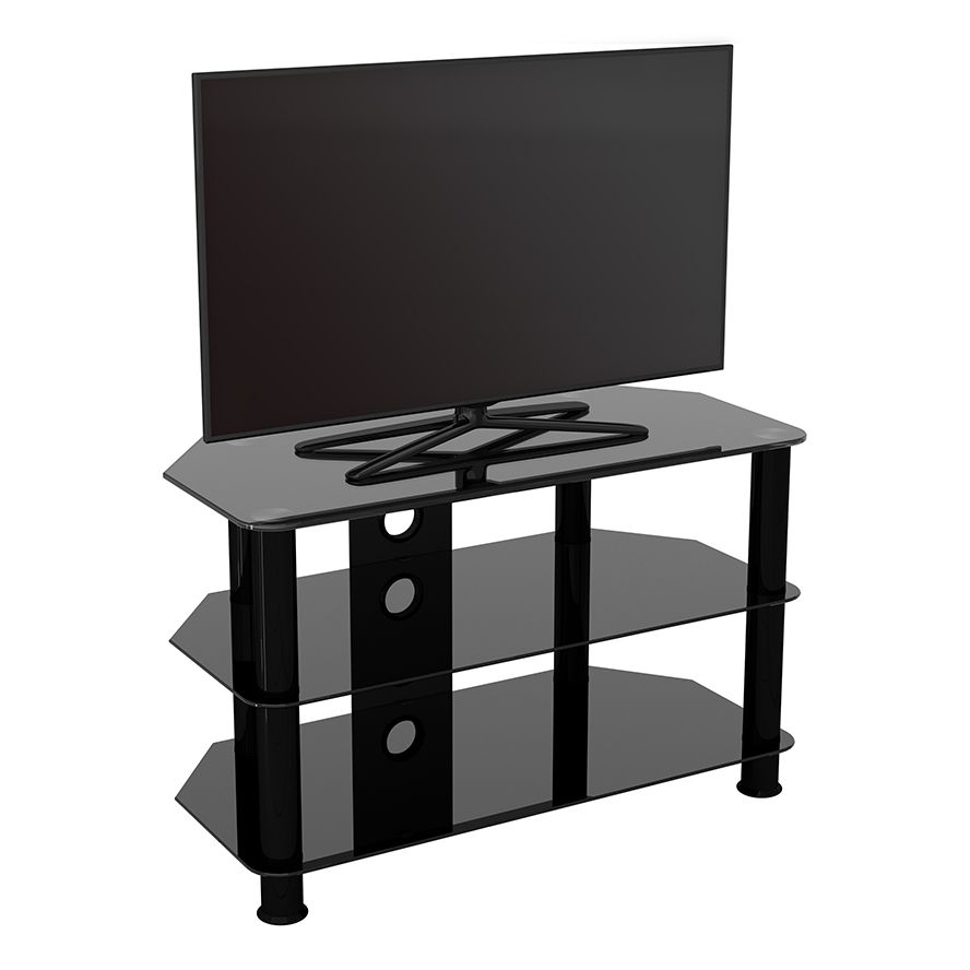 Sdc800cmbb: Classic – Corner Glass Tv Stand With Cable With Tv Stands With Cable Management (Photo 3 of 15)