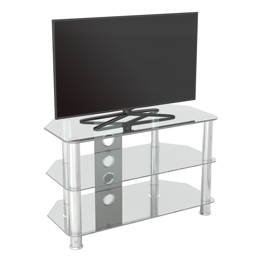 Sdc800cmcc: Classic – Corner Glass Tv Stand With Cable Intended For Avf Group Classic Corner Glass Tv Stands (View 4 of 15)