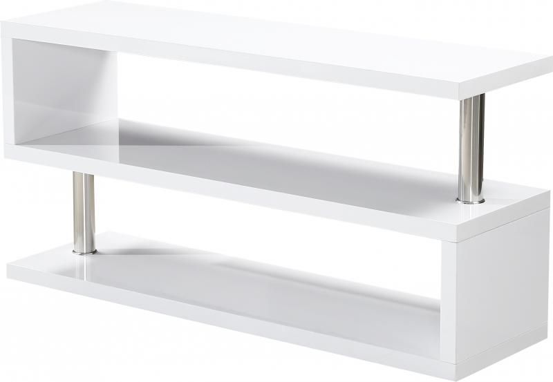 Seconique Charisma 3 Shelf Tv Unit In White Gloss/chrome Throughout Charisma Tv Stands (View 13 of 15)