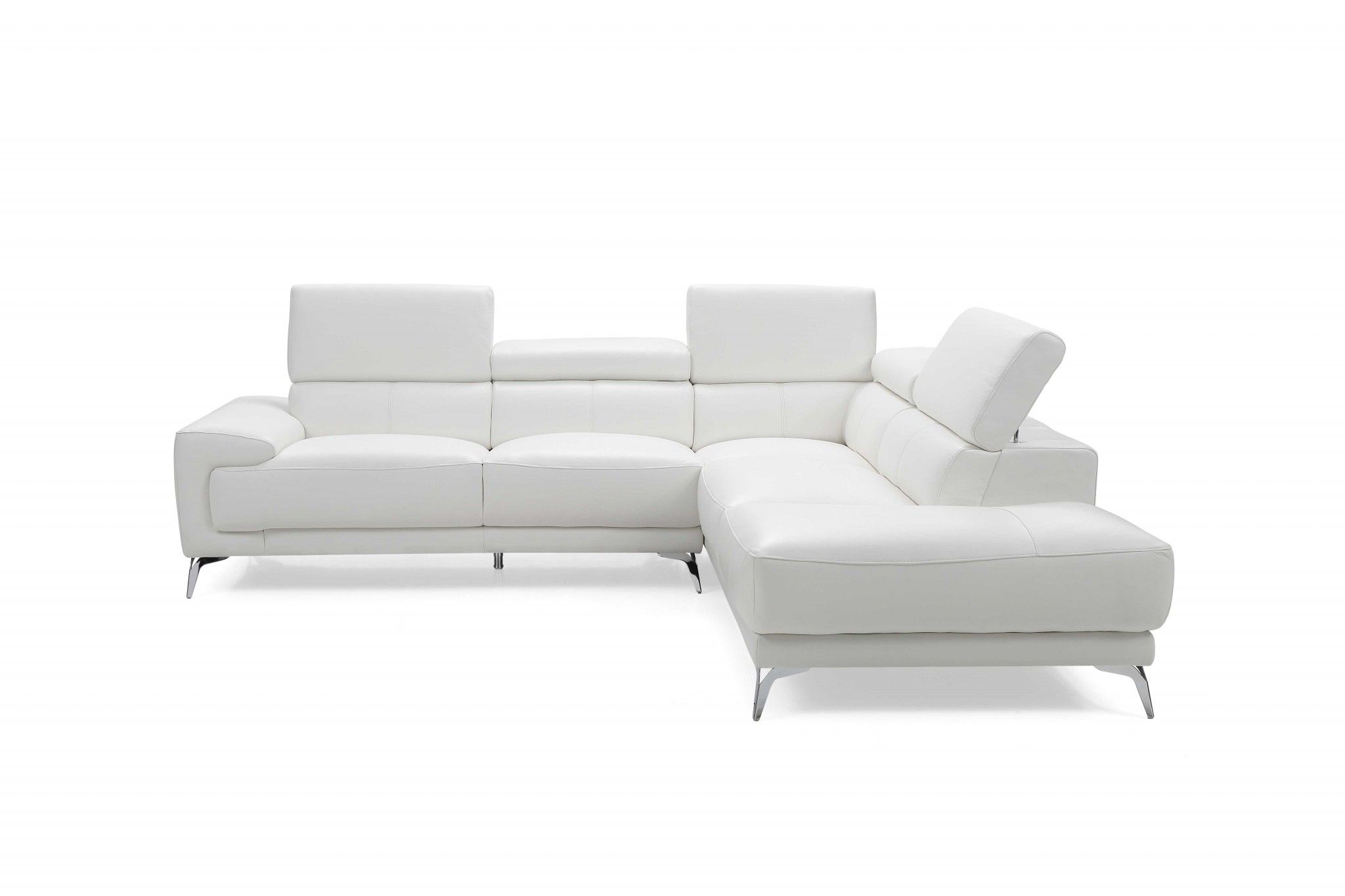 Sectional, Chaise On Right When Facing, White Top Grain Intended For [%matilda 100% Top Grain Leather Chaise Sectional Sofas|matilda 100% Top Grain Leather Chaise Sectional Sofas%] (View 8 of 15)