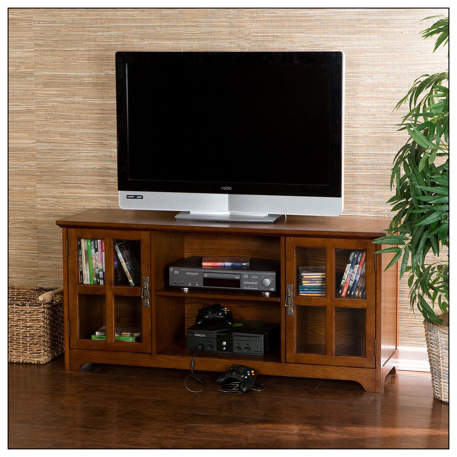 Sei Tv Stand For Most Flat Panel Tvs Up To 50" Mission Oak With Regard To Caleah Tv Stands For Tvs Up To 50" (View 11 of 15)