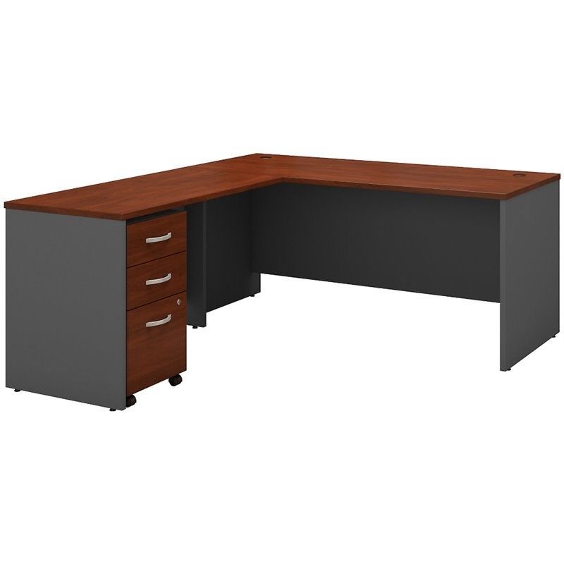 Series C 66w L Shaped Desk With Drawers In Hansen Cherry Pertaining To Hansen Tv Stands (View 11 of 15)