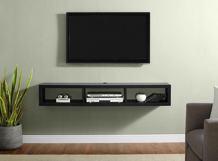 Shallow 60" Wall Mounted Tv Stand #tvwallmounttutorials With Regard To 60 Inch Tv Wall Units (View 15 of 15)