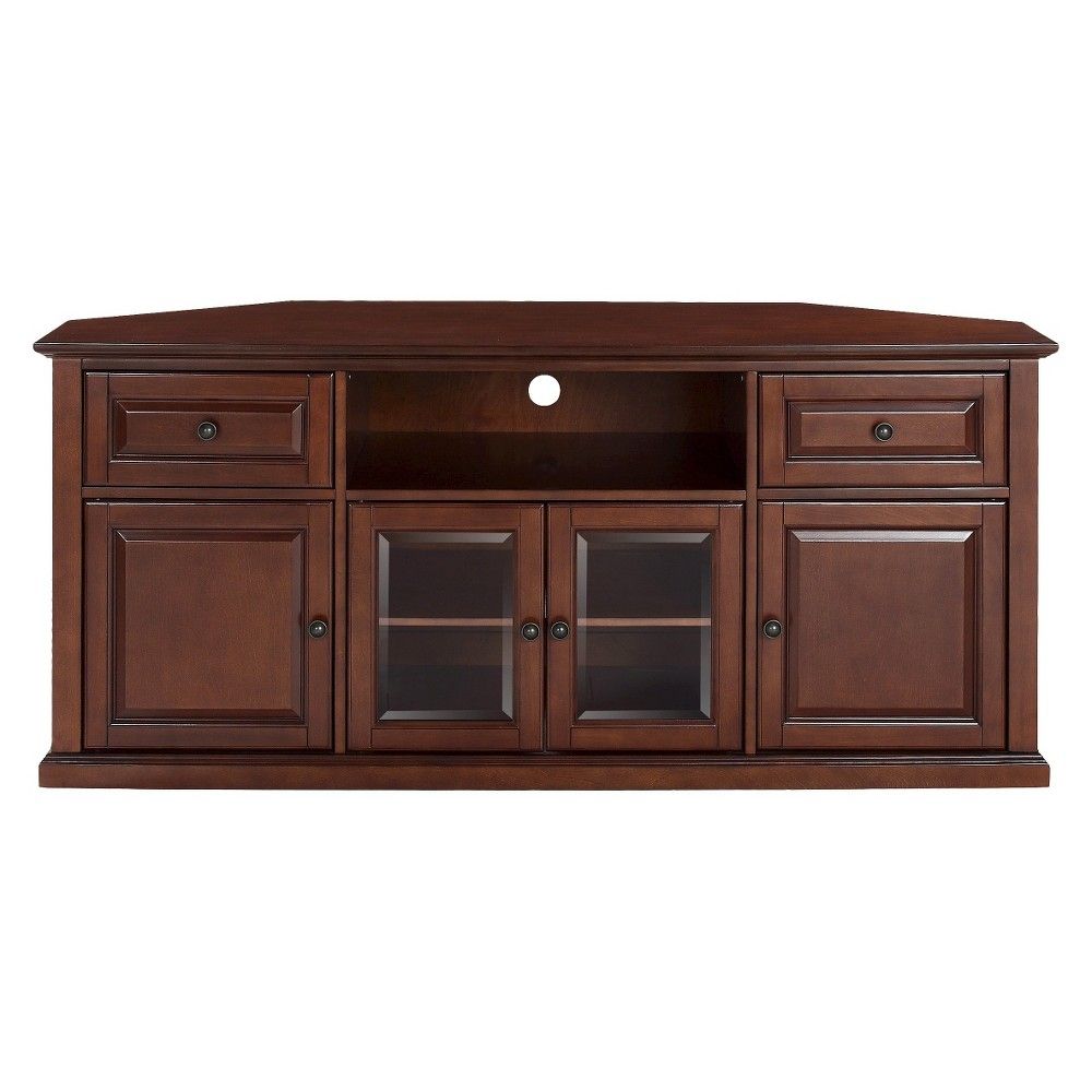 Shelby Corner Tv Stand For Tvs Up To 60" Mahogany Regarding Corner Tv Stands For 60 Inch Tv (Photo 8 of 15)